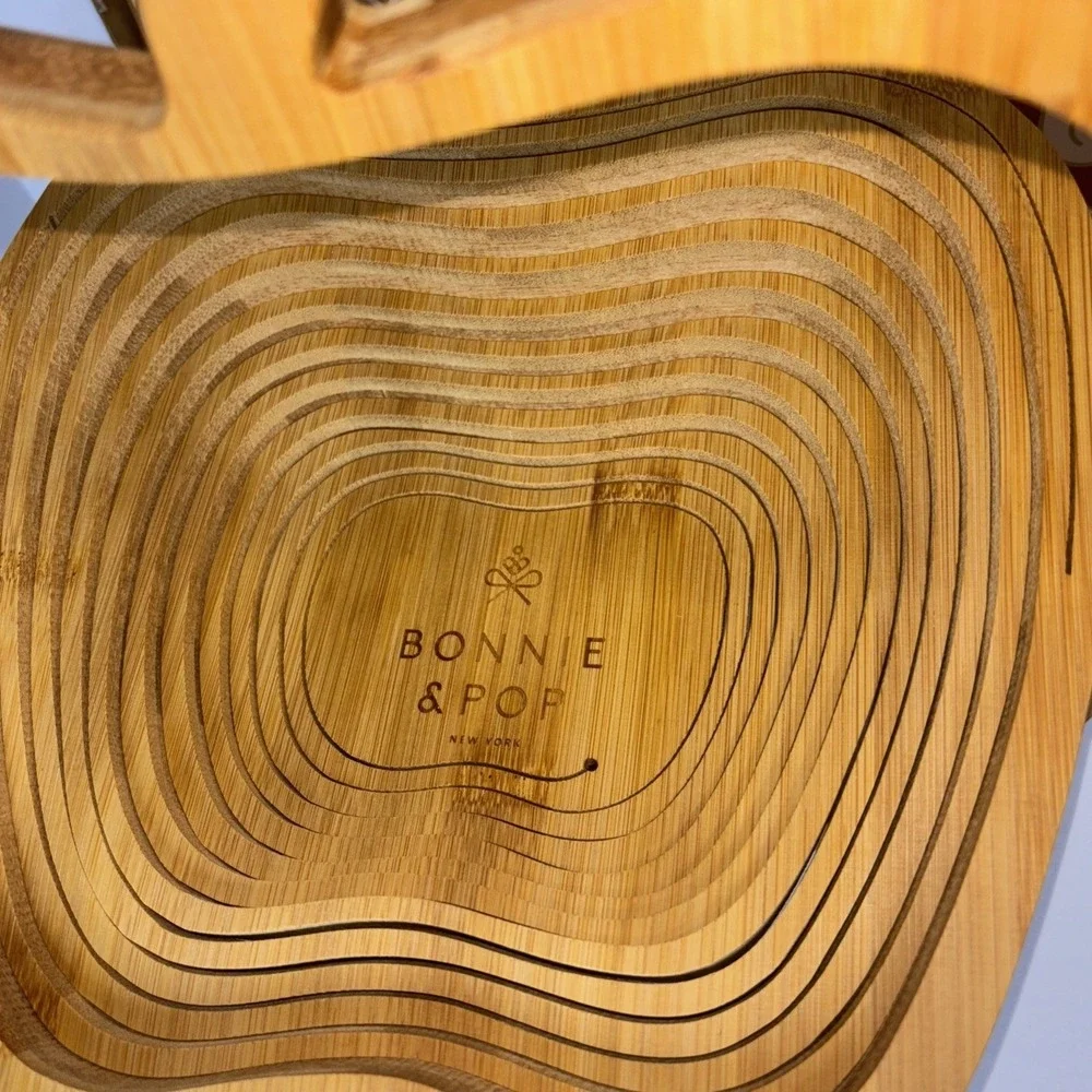 Bonnie‎ and Pop Dried Fruit Gift Basket Convertible Wooden Tray Unique Rare!